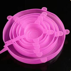 6pc pink Durable Food Storage Lid Cover Stretch and Reusable